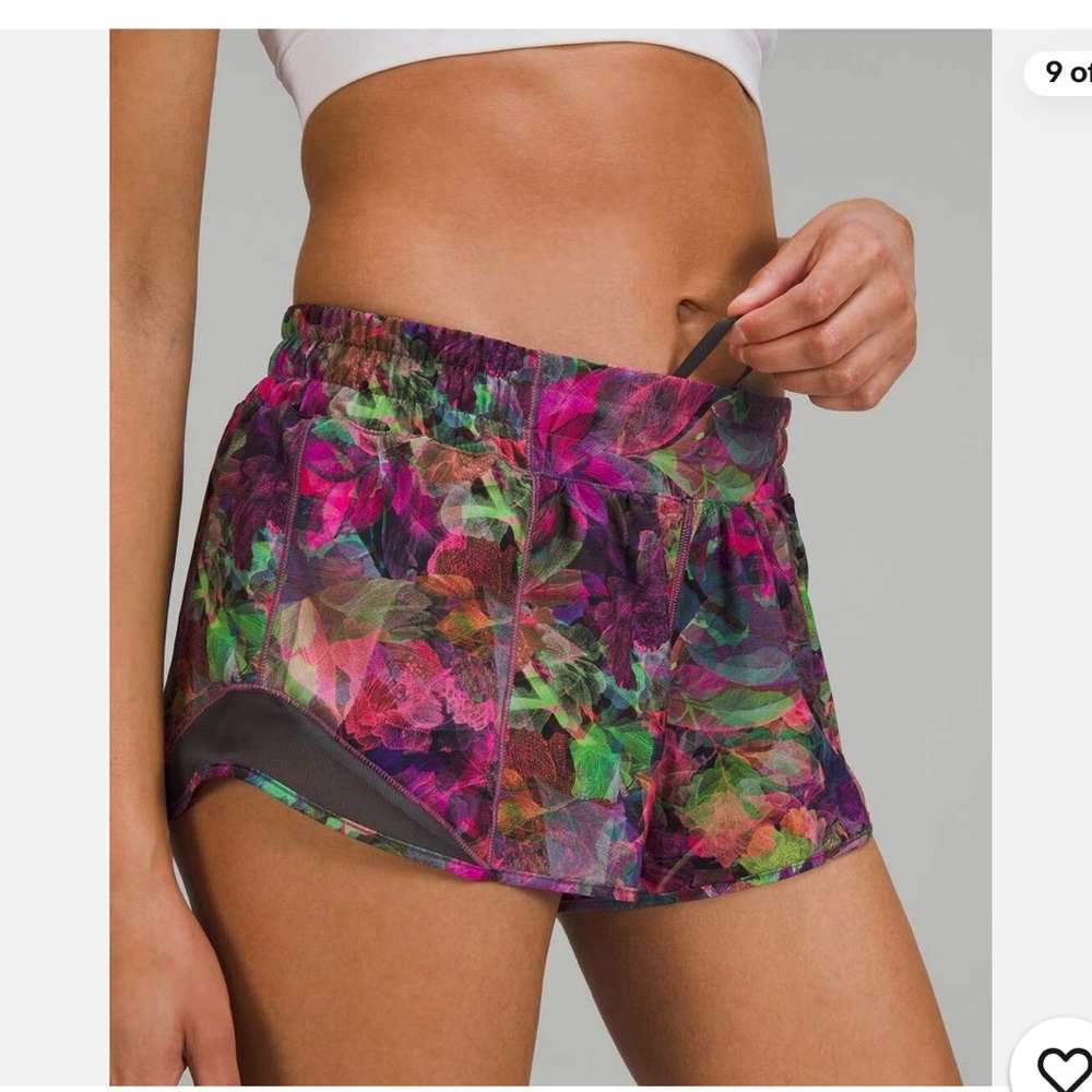 Lululemon Hotty Hot Lined Vibrant Multicolor Athletic Shorts